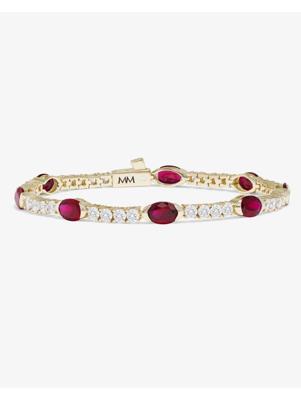 NWT Melinda Maria Gold/Ruby “The Maven Tennis Bracelet”